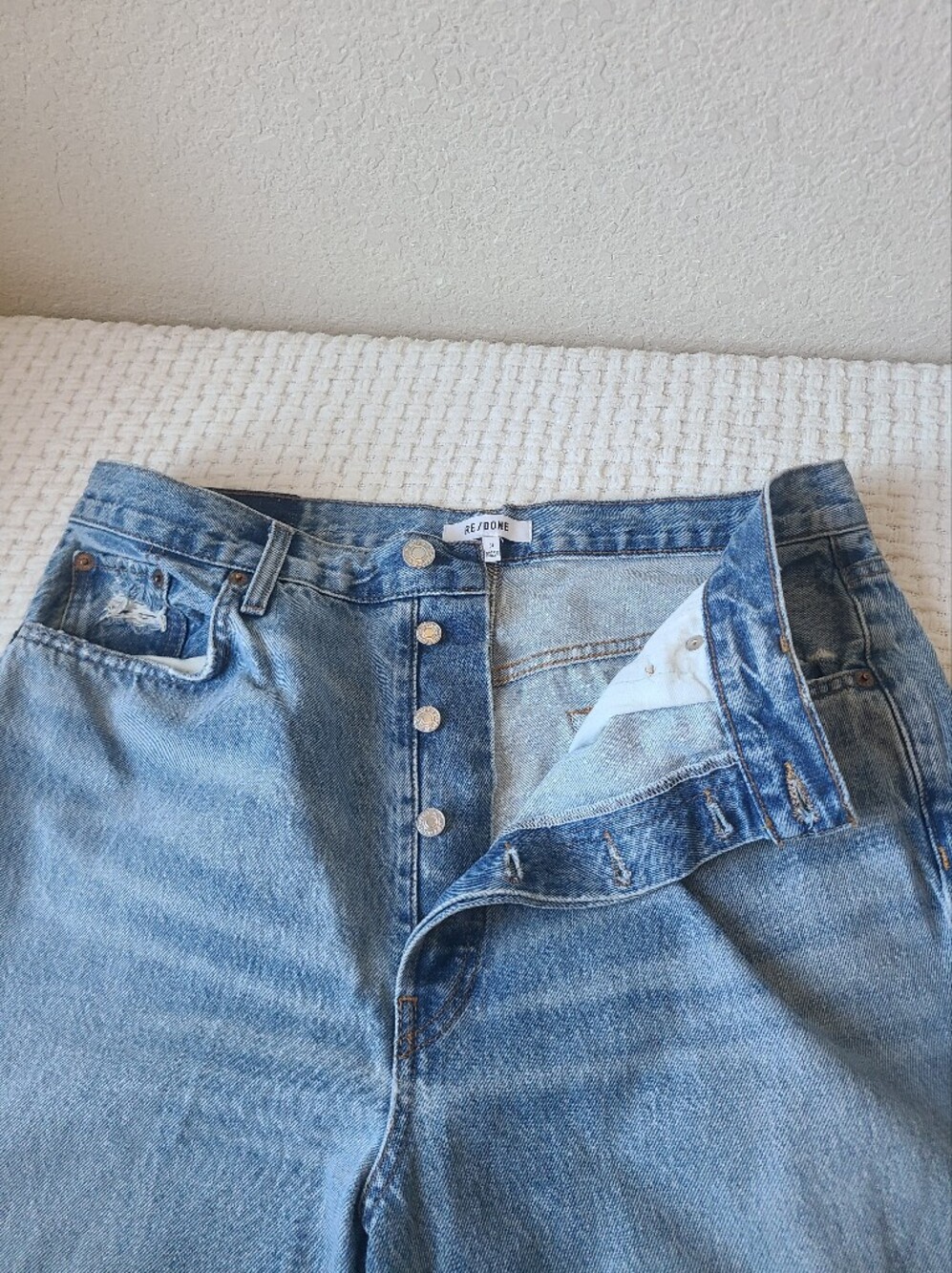 Re/Done 90s Crop Low Slung Jeans Women's Size 31 - Picture 7 of 16